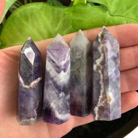 Dream Amethyst Stone Healing Crystal Pyramid Tower Wand Point Obelisk Rock - Picture 4 of 9